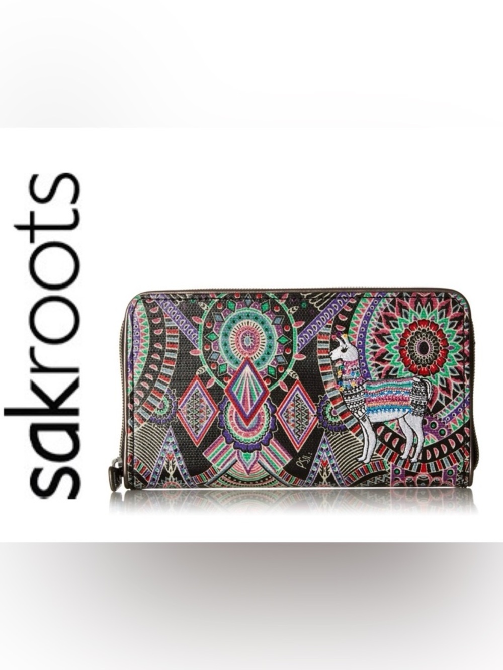 Sakroots Llama large zip wallet